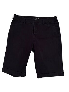 Womyn Black Cotton Blend Bermuda Shorts Size 12 Stretch